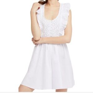 Free People Ruffle Crochet Half Moon Cotton DressM